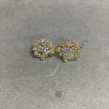 Crystal Flower Cluster Ear Clips in Silver and Gold Tones view 7