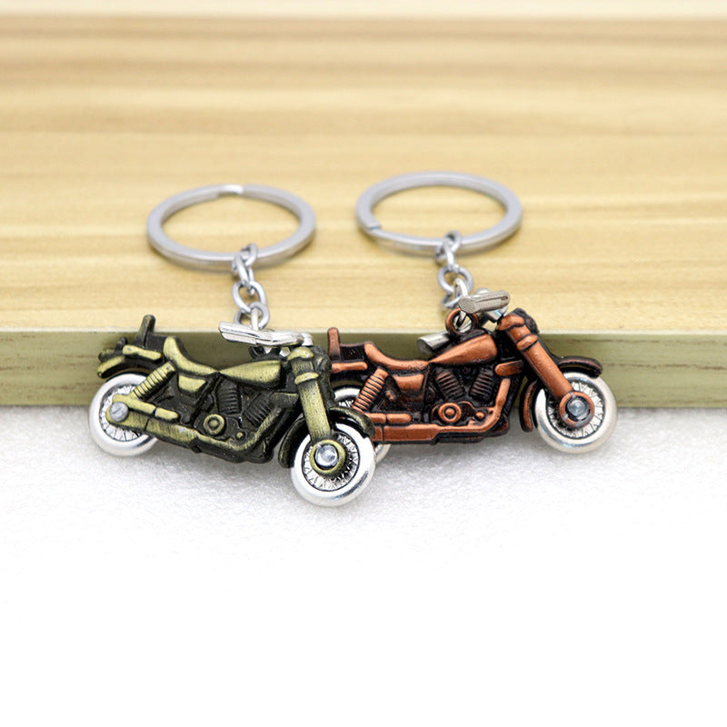 Moving Motorcycle Wheel Alloy Keychain Pendant Accessory