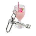 Miniature Fruit Drink Cup Charm Keychain With Mini Fork view 5
