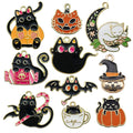 Black Pumpkin and Bat Metal Charms with 9 Listed Options view 1