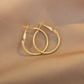 Nine Size Gold and Silver Classic Thin Hoop Earrings view 11