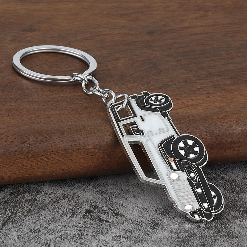 Off-Road Pickup Truck Metal Keychain for Car Keys and Backpack