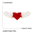 Red Heart White Wings Brooch Enamel Angel Heart Metal Pin view 6