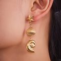 Nautilus Shell and Starfish Drop Earrings in Four Marine Styles view 2
