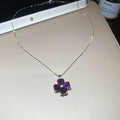 Crystal Flower Stud Earrings Pendant Necklaces Multicolor view 12