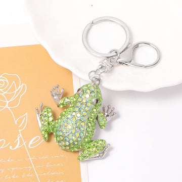 Rhinestone Frog Keychain Lobster Clasp Seven Color Options