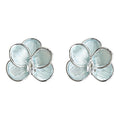 Silver Light Blue Orchid Stud Earrings Teardrop Crystal view 5