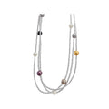 Layered Clear Bead Necklace with Multicolor Pearl Accents view 5