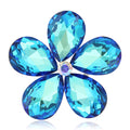 Five Petal Faceted Crystal Flower Brooch in Two Colors view 2