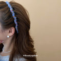 Seven Wrapped And Plain Wavy Tooth Headbands In Black White Brown And Blue view 3