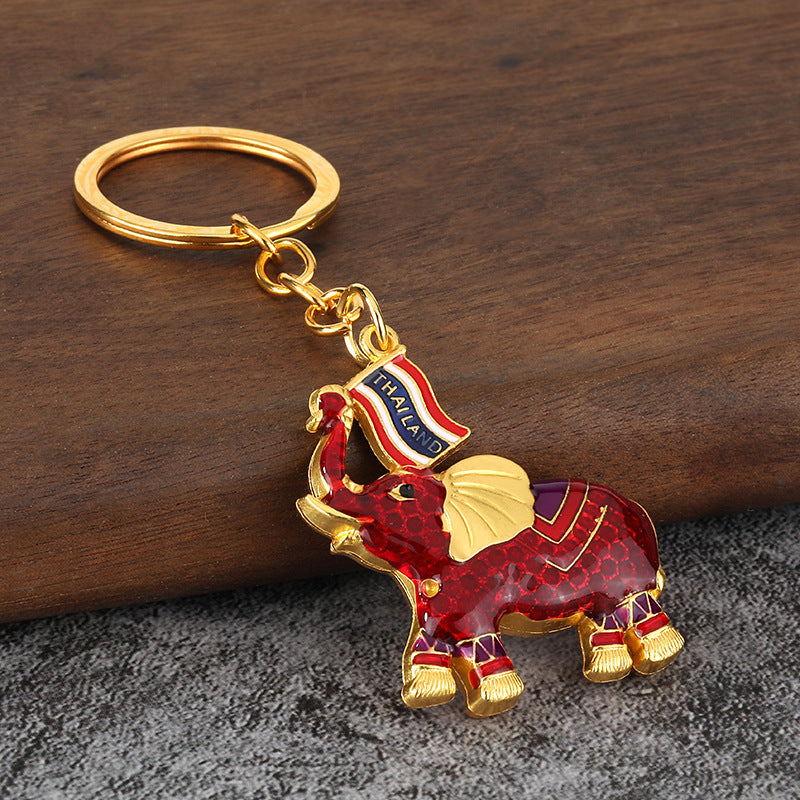 Thai Elephant Zinc Alloy Souvenir Gift Keychain Bag Charm