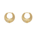 Gold Tone Rounded Huggie Hoop Earrings With Starbursts view 5