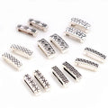 Patterned Rectangular Large-Hole Spacer Beads in Five Designs view 1
