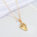 Gold Tone Hand Gesture Pendant Necklaces in Two Distinct Designs view 6