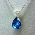 Pear-Shaped Faceted Stone Pendant Necklace In Five Colors view 6