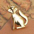 Large Sitting Fox Alloy Pendant Charm in 4 Finishes view 2