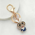 Rhinestone Bunny Keychain Glasses Rabbit Metal Bag Charm view 3