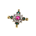 Gold Tone Silver Tone Cross Crystal Metal Brooch Pin view 5