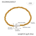 Gold Bead Stretch Bracelets Purple Agate Or Shell Cross view 7
