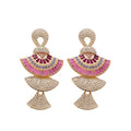 Fan Crystal Necklace Or Earrings In Purple Pink Or Green view 5