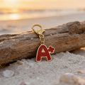 Red Enamel A Plus Grade Charm Keychain Gold Lobster Clasp view 4
