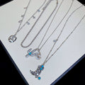 Multi Layer Western Cowboy Boot Hat Necklace 2 Tones view 7