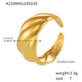 Stainless Steel Twisted Open Band Ring Chunky Gold Or Steel Tone view 6