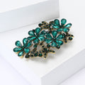 Antique Gold Crystal Flower Cluster Brooch Five Colors view 3