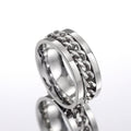 Spinner Chain Band Ring Black Steel Two-Tone Sizes 6-13 view 8