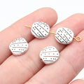10x10x3.4mm 1.3g Antique Silver Zinc Alloy Line Dot Pattern Small Hole Spacer Beads for DIY Jewelry Making