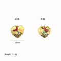 Six Reversible Colorful Enamel Style Gold Tone Disc Pendants view 8