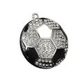 Rhinestone Basketball Soccer Ball Charm Pendant Silver And Gold Tone view 5