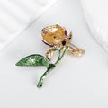 Purple Tulip Crystal Enamel Metal Brooch Pin for Jackets and Lapels view 3