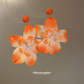Orange Oversized Flower Drop Earrings With Layered Petals view 4