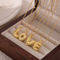 Gold Balloon Letter Pendant Necklaces Copper Initial Charms A-Z view 2