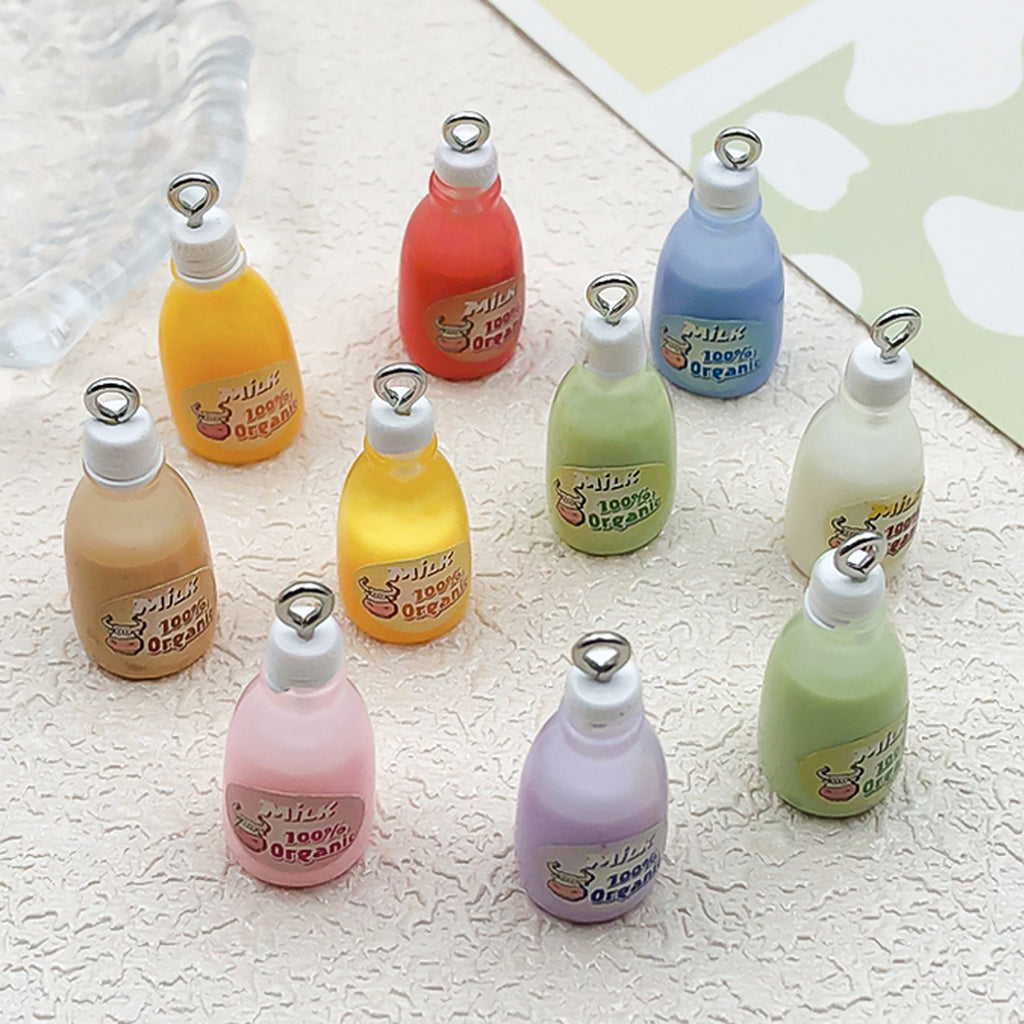 Resin 3D Milk Bottle Charm Pendant for DIY Bag Charm Phone Strap Jewelry Accessories