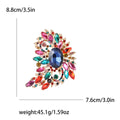 Oversized Jeweled Plume Brooch in Six Crystal Colorways view 9