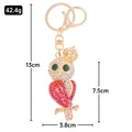 Rhinestone Owl Keychain Gold Crown Crystal Animal Charm view 3