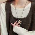 Black Cord Silver Croissant Bun Adjustable Pendant Necklace view 4