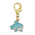 Teal Cartoon Shark Enamel Keychain Gold Lobster Clasp view 5
