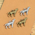 Howling Wolf Metal Charm Pendant in 2 Finishes for Jewelry Making view 3
