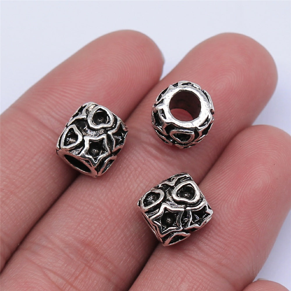 9.9x9.9x9.8mm 2.7g Antique Silver Zinc Alloy Large Hole Round Loose Metal Beads for DIY Bracelet Jewelry