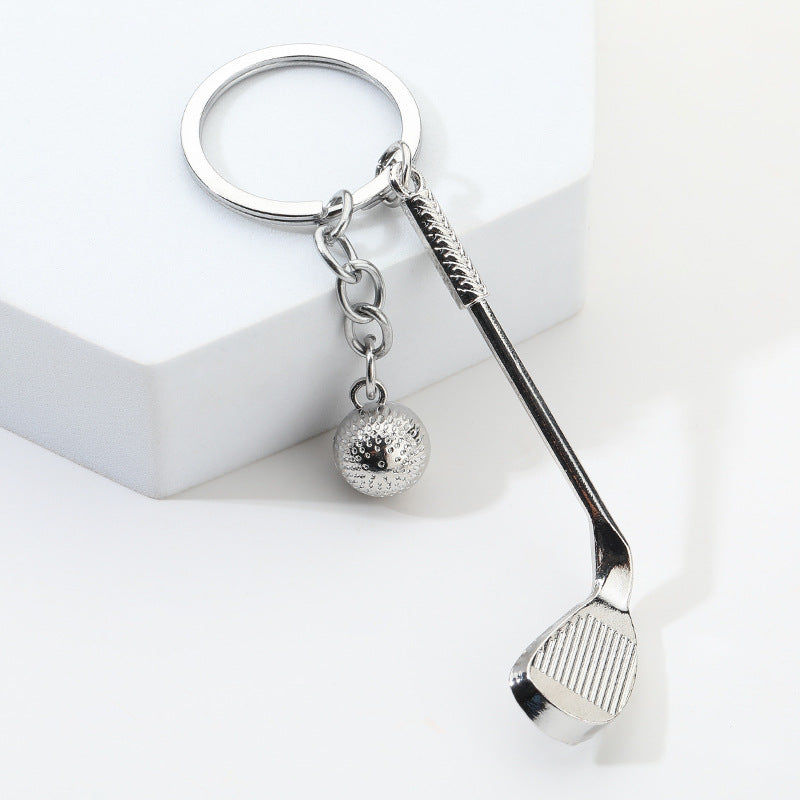 Golf Ball Metal Keychain Creative Gift Pendant Accessory