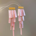 Pink Fabric Flower Statement Earrings in Twenty One Designs view 7