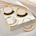 Arc Inlay Statement Hoop Earrings for Women in 2 Pictured Styles view 1