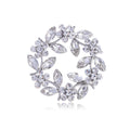 Blue Silver Tone Olive Branch Wreath Crystal Three Designs Metal Brooch Pin view 6