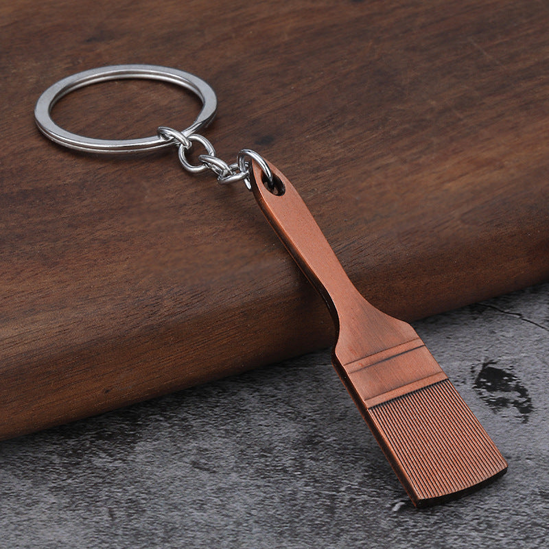 Mini Shovel Metal Keychain Realistic Tool Pendant for Car Keys