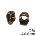 Dimensional Skull Large Hole Metal Bead in Three Finishes view 6