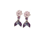 Flower Mermaid Tail Duckbill Hair Clips Pink Purple Single view 5