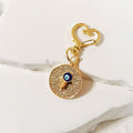 Rhinestone Round Evil Eye Keychains Heart Clasp 3 Styles view 6
